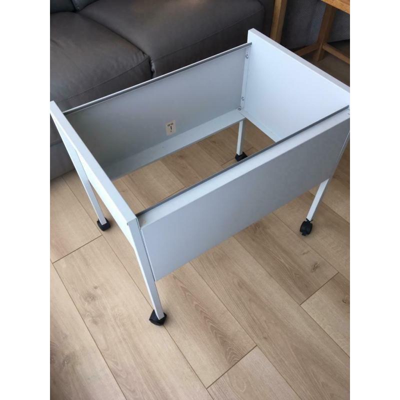 Silver grey filing trolley