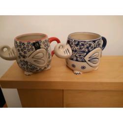 Pair of elephant mugs
