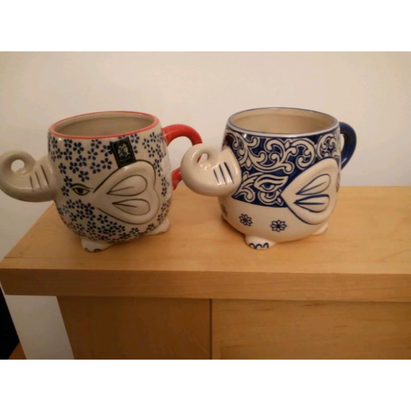 Pair of elephant mugs