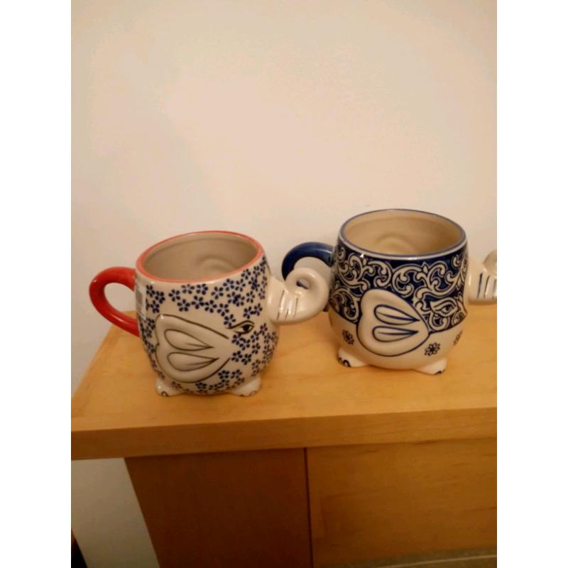 Pair of elephant mugs