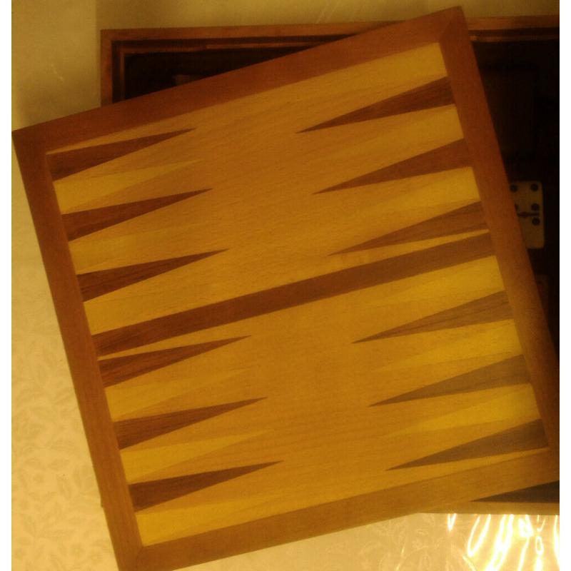 GAME SET - wooden - 7 Games - Perfect condition - boxed