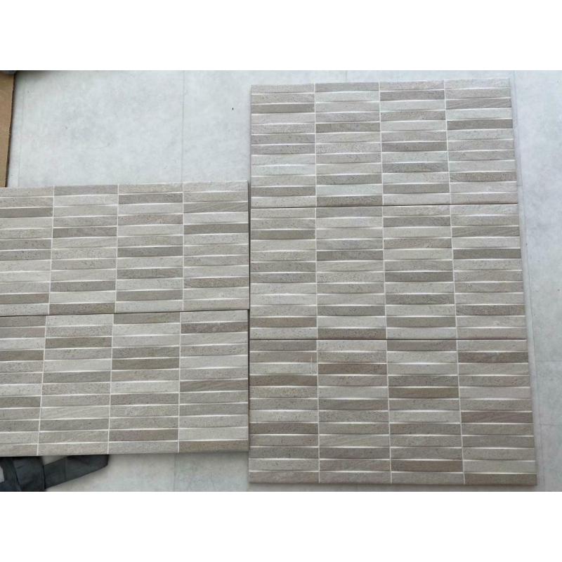 5 600 x 300 mm brand new beige cream brown stripey tiles