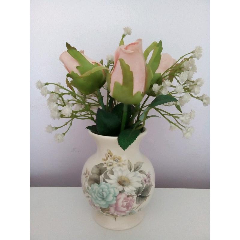 Vintage Poole Pottery Floral Vase mint condition! inc; Flowers!!