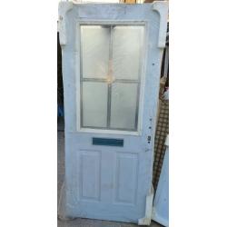 Brand new pair of double glazed doors with lead in the glass panel.