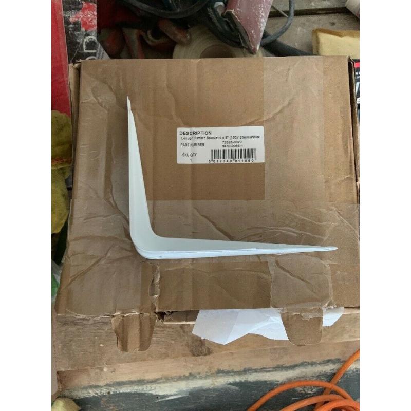 White shelving brackets
