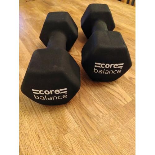 10kg Core Balance Neoprene Hex Dumbbells (pair)