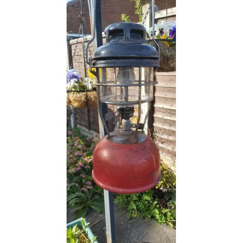 VINTAGE RED TILLEY OIL PARAFFIN STORM LANTERN