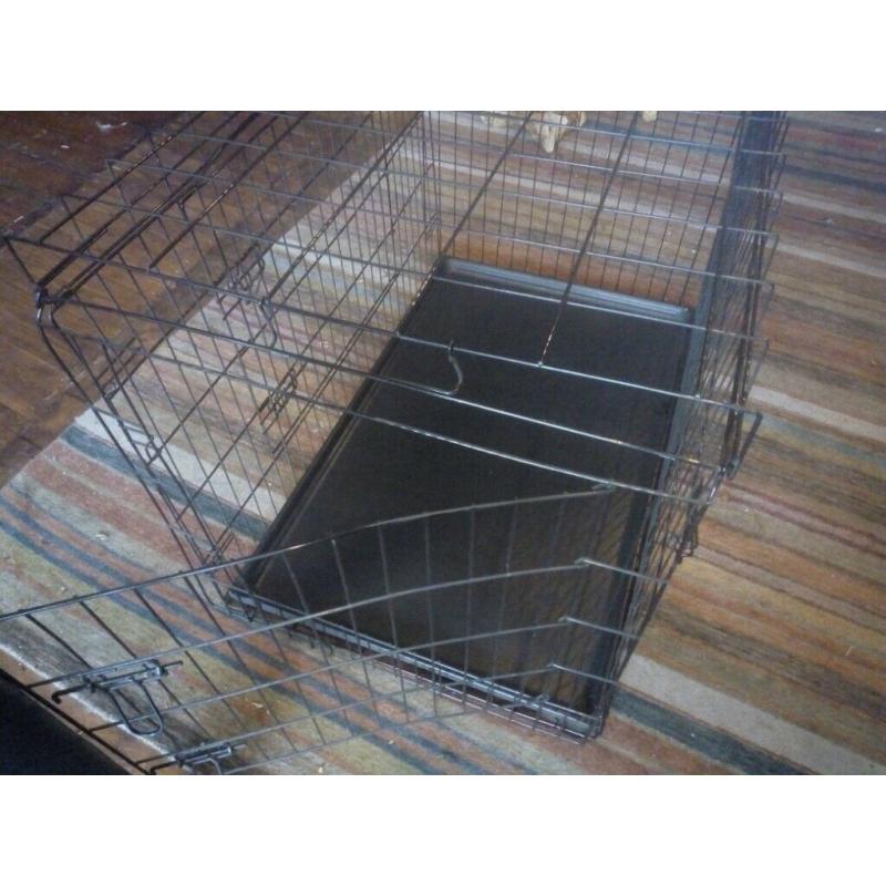 Large Dog Cage - collapsible to flat - 3ft length x2ft x 2ft -Good condition