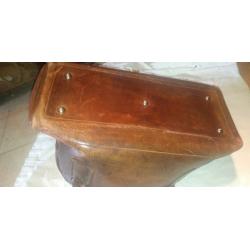 Brown Leather Gladstone type bag 1950s vintage