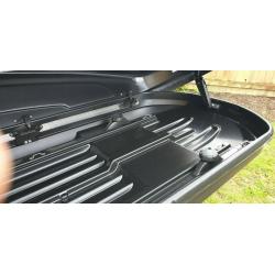 EXODUS ROOF BOX EXTRA LARGE 580L CARRIER BOX BLACK GLOSSY NOT THULE VGC (2)