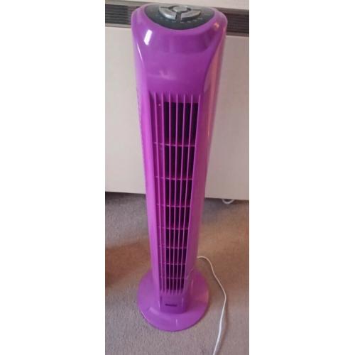 Tower fan with remote control