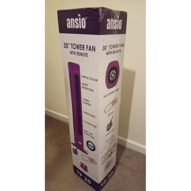 Tower fan with remote control