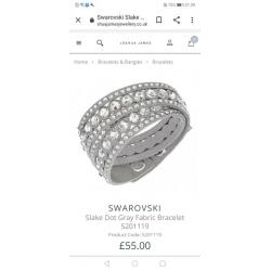 GIFT Swarovski Bracelet grey with crystals BRAND NEW BOXED