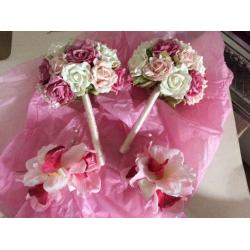 Pink /ivory wedding flowers