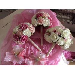 Pink /ivory wedding flowers