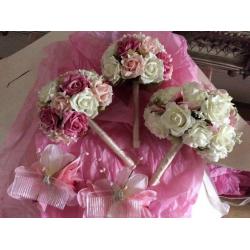 Pink /ivory wedding flowers