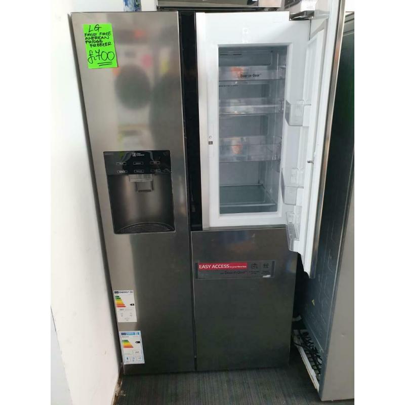 LG chrome ex display fridge freezer American style with dispenser