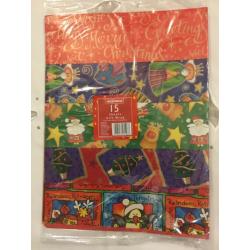 For sale Pack of 15 sheets Christmas wrapping paper 50p