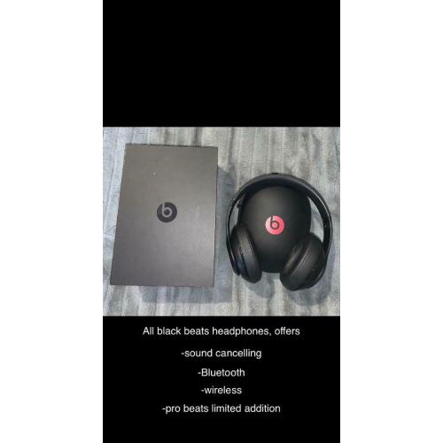 Beats all black headphones