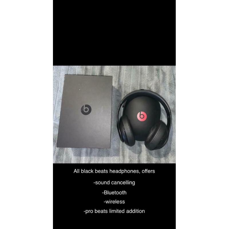 Beats all black headphones