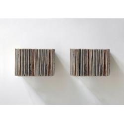 Pair of Vinyl lp Record Storage Shelves