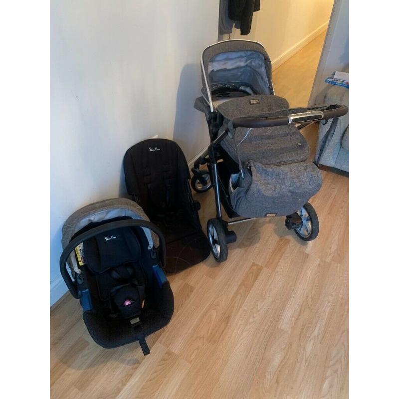 Silver cross travel system used