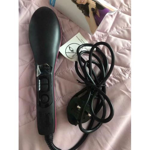 Hair straightener brush