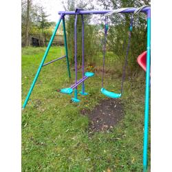 Plum Outdoor Metal Swing & Glide Set With 2 Seat Glider