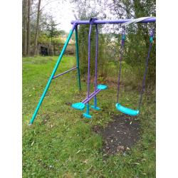Plum Outdoor Metal Swing & Glide Set With 2 Seat Glider