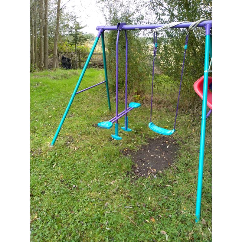 Plum Outdoor Metal Swing & Glide Set With 2 Seat Glider