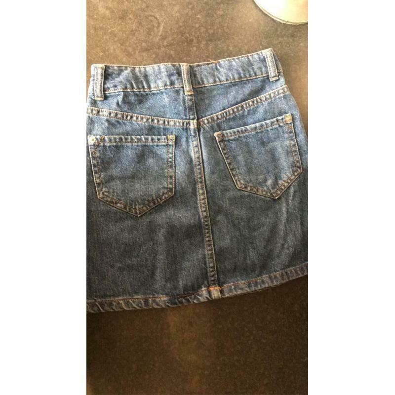 Girls River Island denim skirt age 8