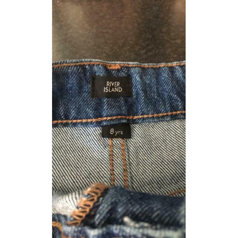 Girls River Island denim skirt age 8