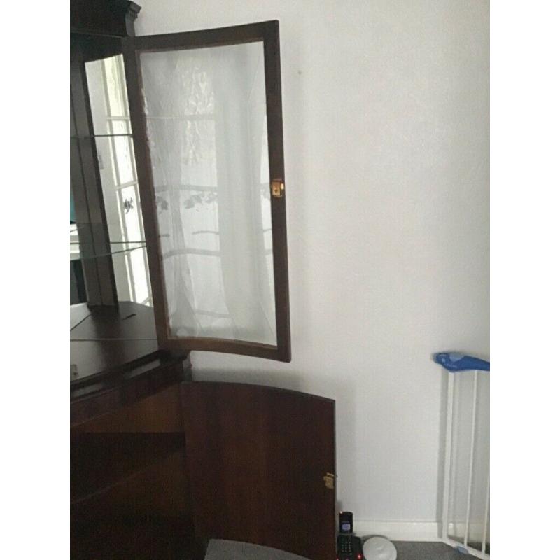 Corner display cupboard.