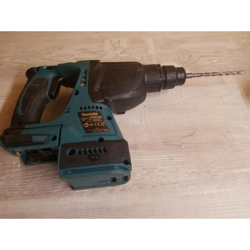 Used Makita DHR242 LXT 18 V cordless SDS drill ( BRUSHLESS ). Body only. See photos & details
