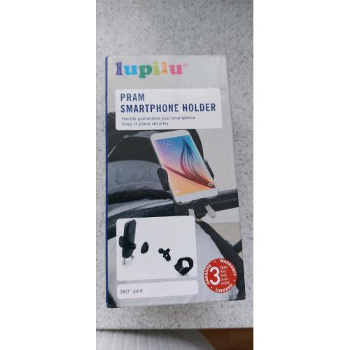 Phone holder for pram