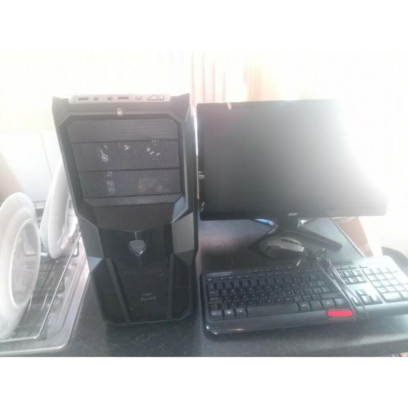 Gaming PC Bundle i7-2600 GTX 1050 8GB RAM 500GB HDD Monitor Keyboard Mouse WIFI