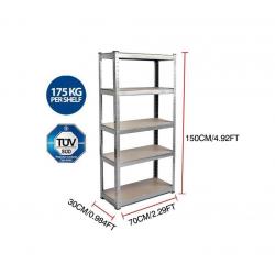 5 Tier Shelf Unit Storage Shelving Garage Files