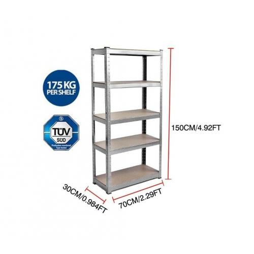 5 Tier Shelf Unit Storage Shelving Garage Files
