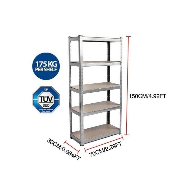 5 Tier Shelf Unit Storage Shelving Garage Files