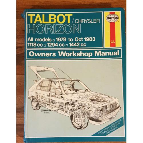 Haynes Manual Talbot/Chrysler Horizon