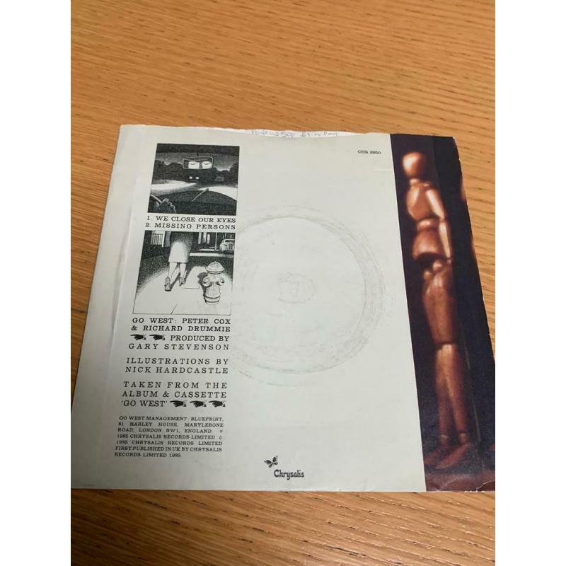 Go West We Close Our Eyes 7? Vinyl Record
