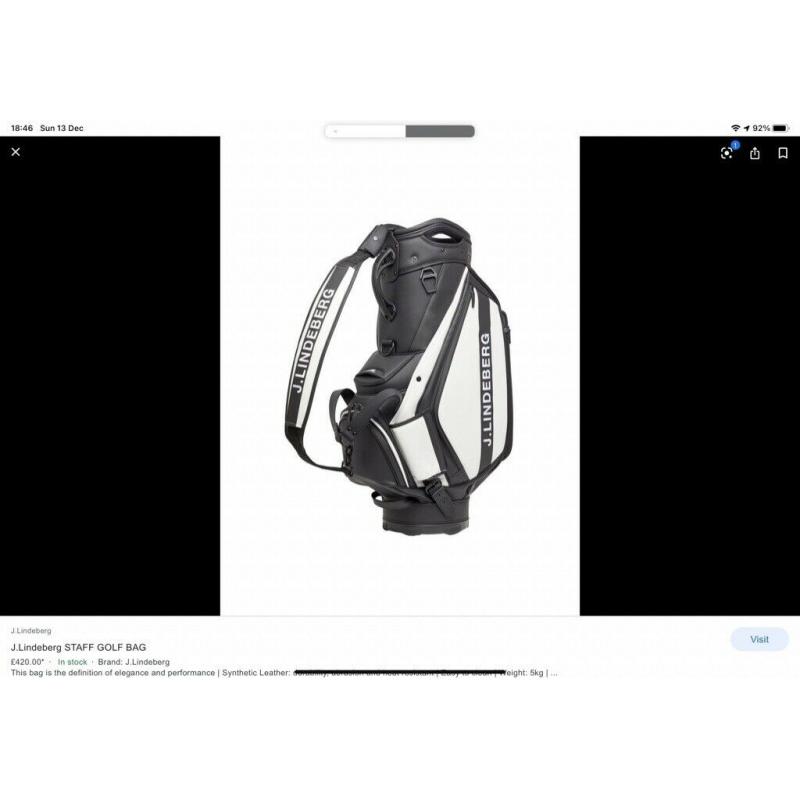 J Lindeberg golf bag wanted, Not selling