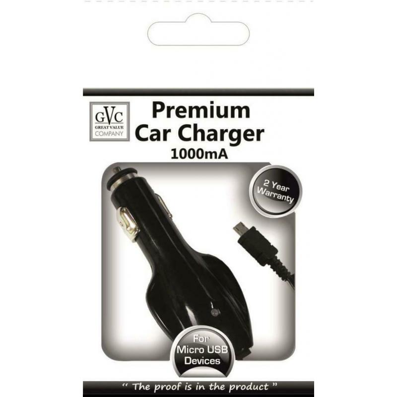 Micro USB In Car Charger For Samsung, Huawei, Sony, LG, Nokia and many other Devices