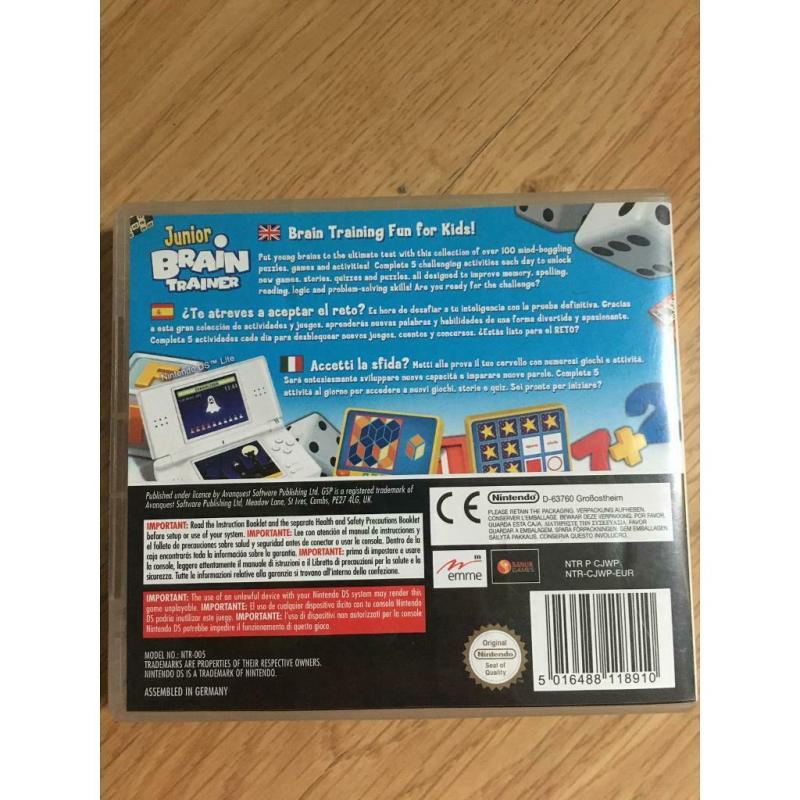 Nintendo DS JUNIOR BRAIN TRAINER game