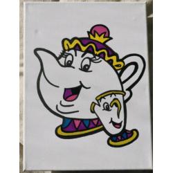 Art. Small Mrs Pots and Chip canvas. Beauty and the Beast art.