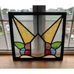 **?125** Antique Stain Glass Window (Framed) 42x38cm