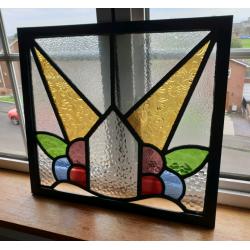 **?125** Antique Stain Glass Window (Framed) 42x38cm