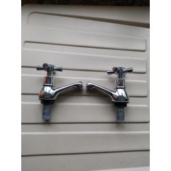 Chrome basin taps