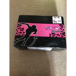 SFR quad leopard pink rollerskates size UK 4