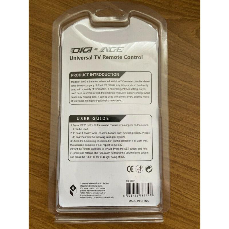 brand new Universal Remote Control for your TV ,works with all tvs